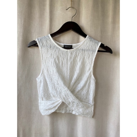 Topshop Crepe Wrap Front Sleeveless Top - Picture 1 of 6